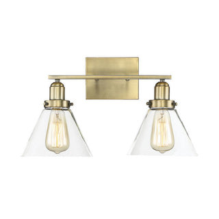 Drake 2-Light Bathroom Vanity Light in Warm Brass Warm Brass