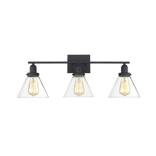 Drake 3-Light Bathroom Vanity Light in Black Black