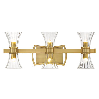 Bennington 6-Light LED Bathroom Vanity Light in Warm Brass Warm Brass