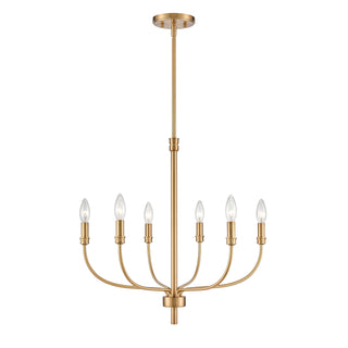 Newland 21'' Wide 6-Light Chandeliers - Satin Brass