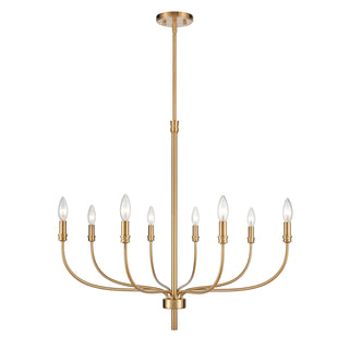 Newland 34'' Wide 8-Light Chandeliers - Satin Brass