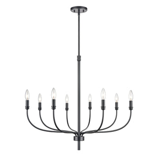 Newland 34'' Wide 8-Light Chandeliers - Matte Black