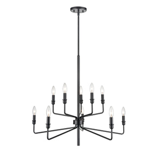 Saginaw 34'' Wide 10-Light Chandeliers - Matte Black