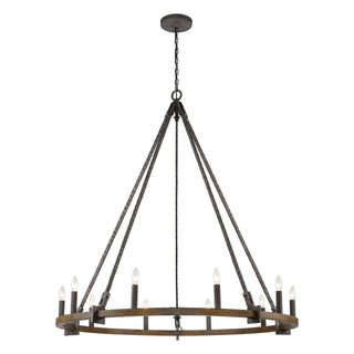 Harwell 49.5'' Wide 10-Light Chandeliers - Antique Millwood