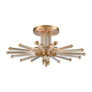 Serena 26'' Wide 5-Light Semi Flush Mount - Satin Brass