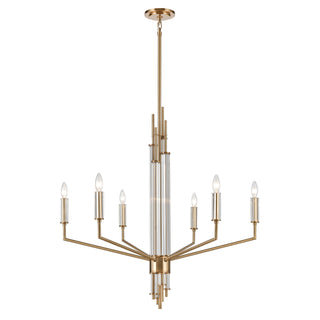 Serena 34'' Wide 6-Light Chandeliers - Satin Brass