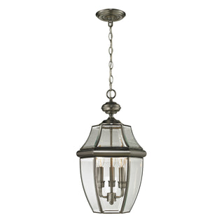 Ashford 12'' Wide 3-Light Outdoor Pendant - Antique Nickel