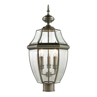 Ashford 23'' High 3-Light Outdoor Post Light - Antique Nickel