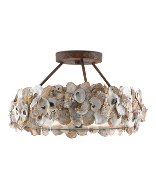 Oyster Shell Semi-Flush Mount