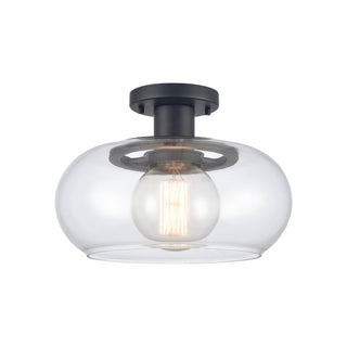 Clement 13'' Wide 1-Light Semi Flush Mount - Matte Black