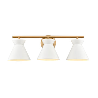 Forme 25'' Wide 3-Light Vanity Light - White with Brushed Gold