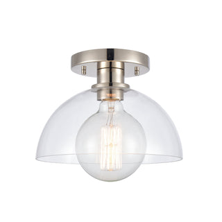 Julian 10'' Wide 1-Light Semi Flush Mount - Polished Nickel