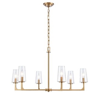 Fitzroy 34'' Wide 6-Light Chandeliers - Lacquered Brass