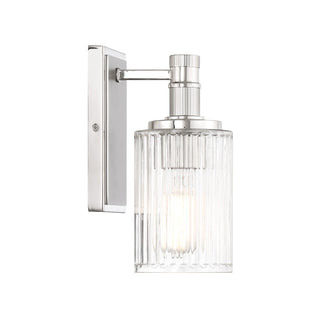 Concord 1-Light Bathroom Vanity Light in Silver and Polished Nickel