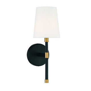 Brody 1-Light Wall Sconce in Matte Black with Warm Brass Accents Matte Black with Warm Brass Accents