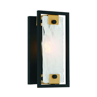 Hayward 1-Light Wall Sconce in Matte Black with Warm Brass Accents Matte Black with Warm Brass Accents