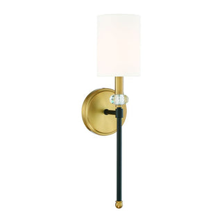 Tivoli 1-Light Wall Sconce in Matte Black with Warm Brass Accents Matte Black with Warm Brass Accents