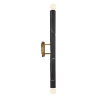 Callaway 2-Light Wall Sconce in Black Marble with Warm Brass