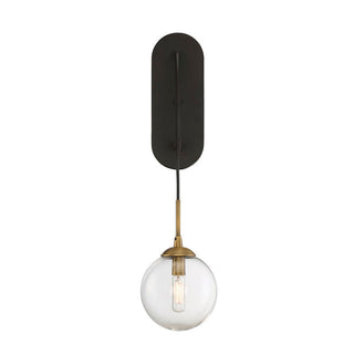 Fulton 1-Light Wall Sconce in English Bronze and Warm Brass English Bronze and Warm Brass