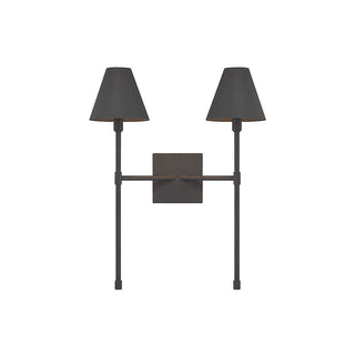 Jefferson 2-Light Wall Sconce in Matte Black Matte Black