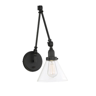 Drake 1-Light Adjustable Wall Sconce in Matte Black Matte Black