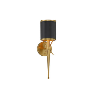 Quincy 1-Light Wall Sconce in Matte Black with Warm Brass Accents Matte Black with Warm Brass