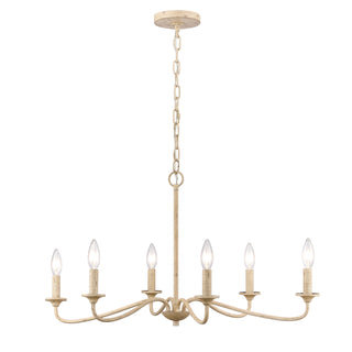 Ellisville 30'' Wide 6-Light Chandeliers - Antique Cream