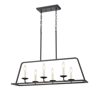 Ellisville 34'' Wide 6-Light Chandeliers - Matte Black