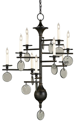 Sethos Small Black Recycled Glass Chandelier