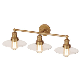 English Pub 28'' Wide 3-Light Vanity Light - Satin Brass