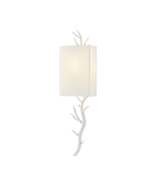 Baneberry White Wall Sconce, White Shade, Left