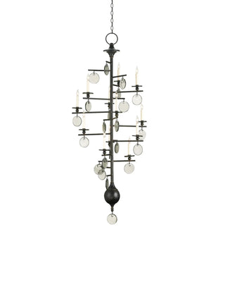 Sethos Large Black Recycled Glass Chandelier