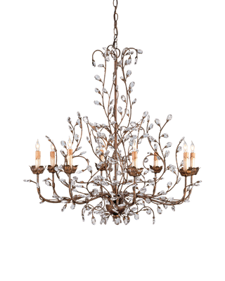 Crystal Bud Large Gold Chandelier