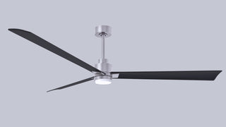 72 Inch Alessandra series  3-blade transitional ceiling fan. Multiple finish options to choose from. Brushed Nickel / Matte Black Finish / 72 Inch