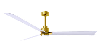 72 Inch Alessandra series  3-blade transitional ceiling fan. Multiple finish options to choose from. Brushed Brass / Matte White Finish / 72 Inch