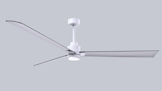 72 Inch Alessandra series  3-blade transitional ceiling fan. Multiple finish options to choose from. Matte White / Brushed Nickel Finish / 72 Inch