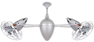 Ar Ruthiane series 360° dual headed rotational ceiling fan. Multiple finish options to choose from. Brushed Nickel / Brushed Nickel Finish / 46 Inch