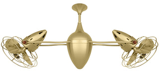 Ar Ruthiane series 360° dual headed rotational ceiling fan. Multiple finish options to choose from. Brushed Brass / Brushed Brass Finish / 46 Inch