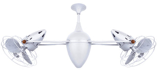 Ar Ruthiane series 360° dual headed rotational ceiling fan. Multiple finish options to choose from. Gloss White / White Finish / 46 Inch