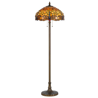 60W X 2 Tiffany Floor Lamp With Zinc Cast Base