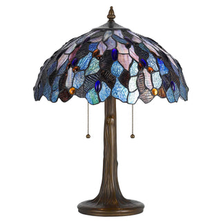 60W X 2 Tiffany Table Lamp With Zinc Cast Base