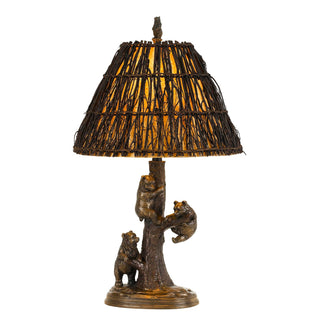 150W 3 Way Bear Cobbs Resin Table Lamp With Twig Shade