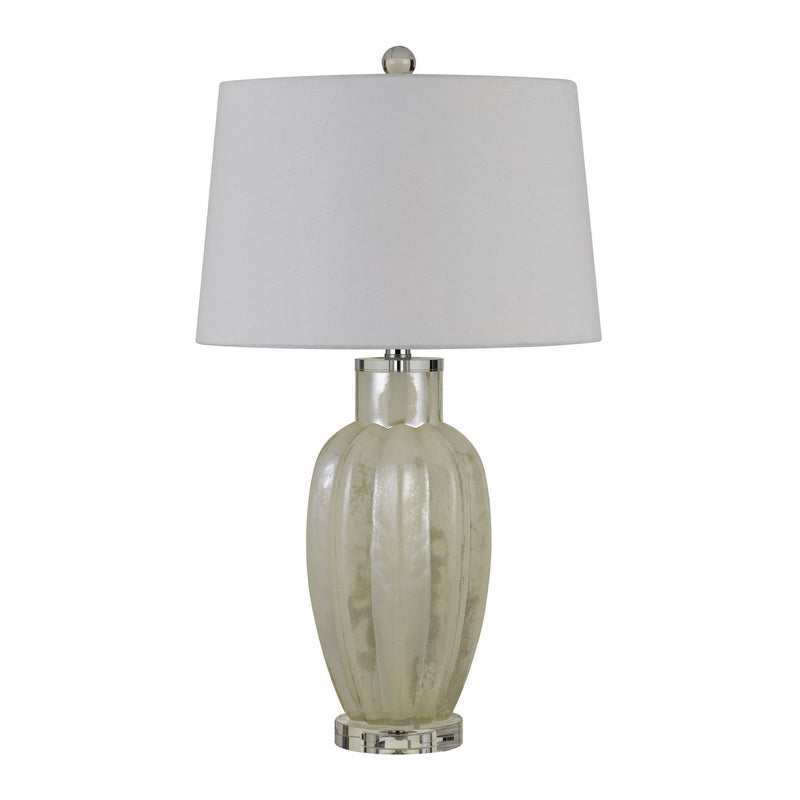 Rovigo Glass Table Lamp With Hardback Fabric Shade (Sold And Priced As Pairs)