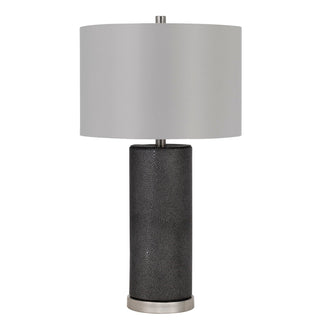 150W 3 Way Graham Ceramic Table Lamp With Hardback Drum Fabric Shade