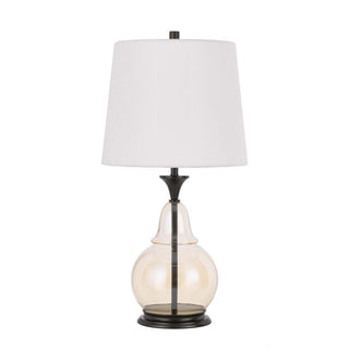 150W 3 Way Kittery Glass Table Lamp With Hardback Fabric Shade