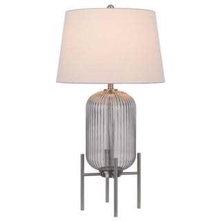 150W 3 Way Belleville Fluted Glass Table Lamp