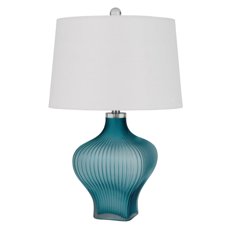 150W 3 Way Payson Fluted Art Glass Table Lamp