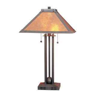 60W X 2 Metal Table Lamp W/Mica Shade