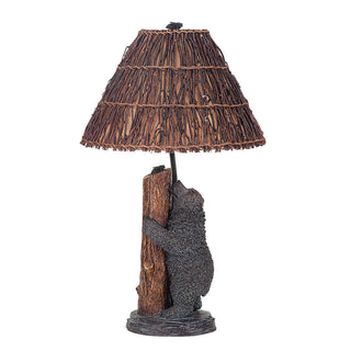 150W  3 Way Bear & Bee Resin Table Lamp W/Twig Shade