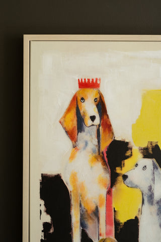 FRAMED ACRYLIC PAINTING - DOGS